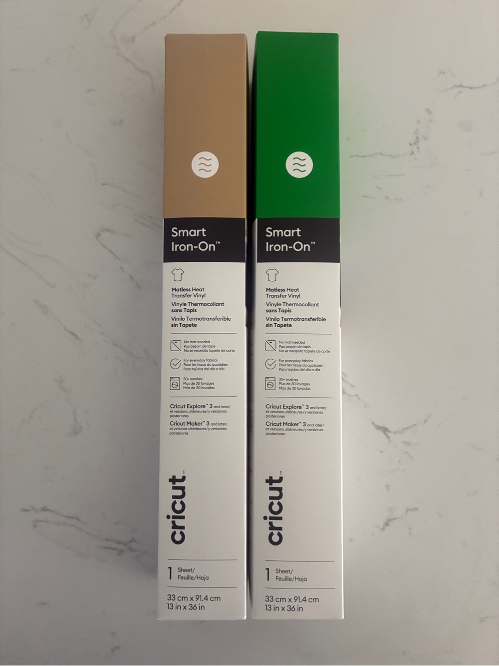 Cricut Smart Iron-On Bundle Gold & Grass Green 13 x 36 Heat Transfer Vinyl – New